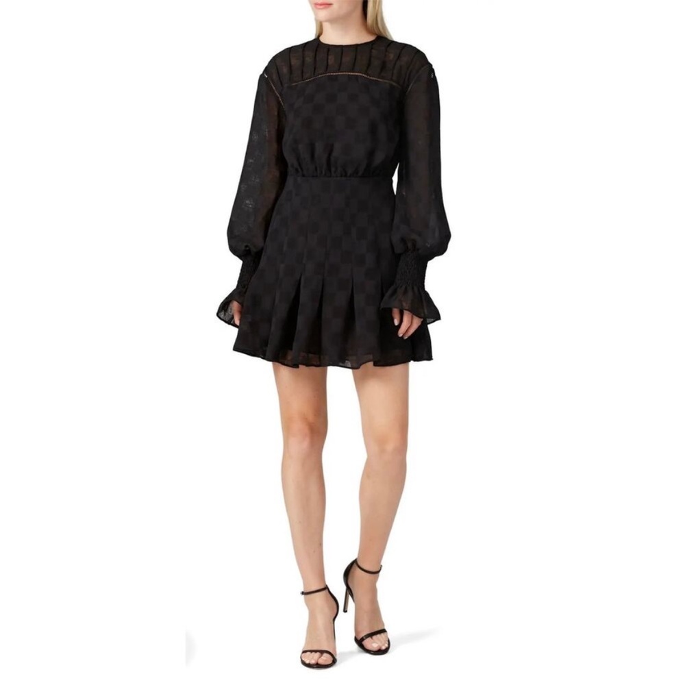 Stevie may black checkerboard Nuance mini dress